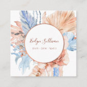 Perzik en blauw boeket visitekaartje (Voorkant)