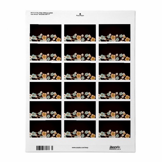 Perzik en blauw sakura Label (Full Sheet)