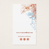 Perzik en blauw tropisch bijsluiter visitekaartje (Achterkant)