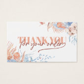 Perzik en blauw tropisch dank u kortingskaart visitekaartje (Voorkant)