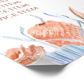 Perzik en blauw tropisch prijslijst poster (Hoek)