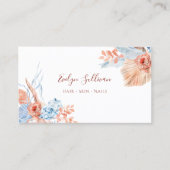 Perzik en blauw tropisch visitekaartje (Voorkant)