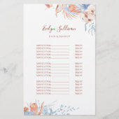 Perzik en blauw tropische prijslijst flyer (Voorkant)