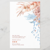 Perzik en blauw tropische prijslijst flyer (Achterkant)