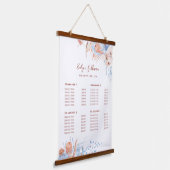 Perzik en blauw tropische prijslijst hangend wandkleed (Gebogen)