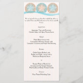 Perzik en Blauw Zand Dollars Strand Bruiloft Menu (Voorkant)