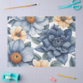 Perzik en blauwe bloemen decoupage tissuepapier (Craft)
