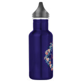 Perzik en Blauwe Floral Wreate Waterfles (Links)