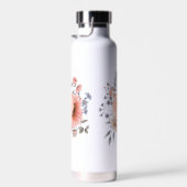 Perzik en Blauwe Salie Charmante Bloemen Geen Plas Waterfles (Rechts)