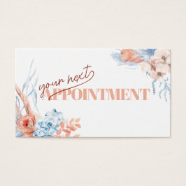 Perzik en blauwe tropische afspraakkaart visitekaartje