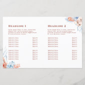 Perzik en blauwe tropische bifold brochure (Achterkant)