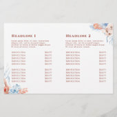 Perzik en blauwe tropische bifold brochure (Achterkant)