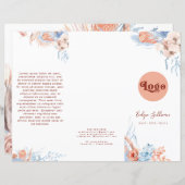 Perzik en blauwe tropische brochure (Voorkant / Achterkant)