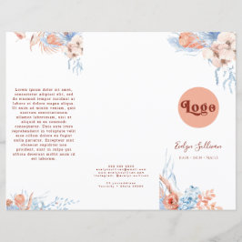 Perzik en blauwe tropische brochure