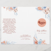 Perzik en blauwe tropische brochure (Voorkant)