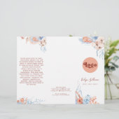 Perzik en blauwe tropische brochure (Staand voorkant)