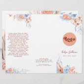 Perzik en blauwe tropische brochure (Voorkant / Achterkant)