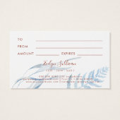 Perzik en blauwe tropische cadeaukaart visitekaartje (Achterkant)