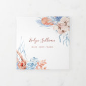 Perzik en blauwe tropische drievoudige brochure drieluik kaart (Cover)