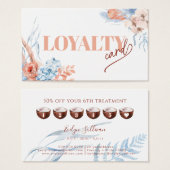 Perzik en blauwe tropische loyaliteitskaart visitekaartje (Voorkant /achterkant)