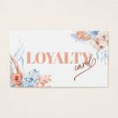 Perzik en blauwe tropische loyaliteitskaart visitekaartje (Voorkant)