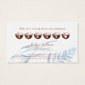 Perzik en blauwe tropische loyaliteitskaart visitekaartje (Achterkant)