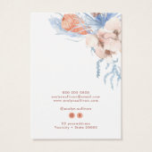 Perzik en blauwe tropische oorbel display kaart (Achterkant)