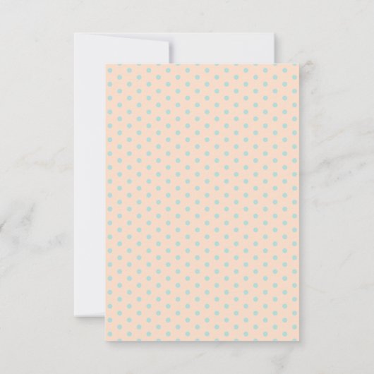  Perzik en Blauwe Vrede, Liefde en Baby shower Bedankkaart (Achterkant)