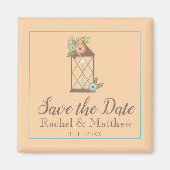 Perzik en Blauwgroen kustthema Magneet (Voorkant)