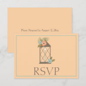 Perzik en Blauwgroen Mooie Tropische Respons RSVP (Voorkant / Achterkant)