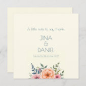 Perzik en Bloemblad Droom Bedankkaart (Voorkant / Achterkant)