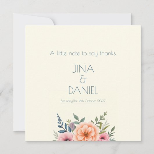 Perzik en Bloemblad Droom Bedankkaart (Voorkant)