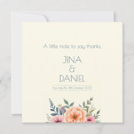 Perzik en Bloemblad Droom Bedankkaart