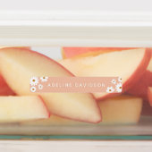 Perzik en Blush Roze Daisy Waterdichte Kinder Naam Labels (Aangebracht)