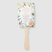 Perzik en Blush Waterverf Bloemen Lijst Bruiloft Handwaaier (Voorkant)