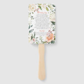 Perzik en Blush Waterverf Bloemen Lijst Bruiloft Handwaaier (Achterkant)