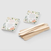 Perzik en Blush Waterverf Bloemen Lijst Bruiloft Handwaaier (Niet-gemonteerd)