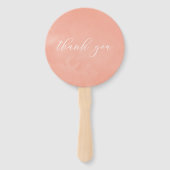 Perzik en Bourgogne Floral Baby shower Handwaaier (Achterkant)