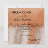 Perzik en Crème Abstract Baby shower Kaart (Achterkant)