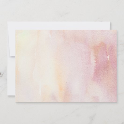 Perzik en Crème Bloemrijke Script Baby Shower Kaart (Achterkant)