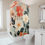 Perzik en crème bloesems douchegordijn (In situ)