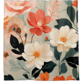 Perzik en crème bloesems douchegordijn (Voorkant)