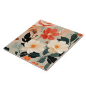 Perzik en crème bloesems tegeltje (Zijkant)