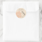 Perzik en Crème Damast Wedding Favor Labels (Tas)