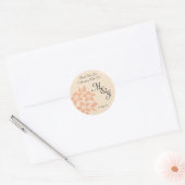 Perzik en Crème Damast Wedding Favor Labels (Envelop)