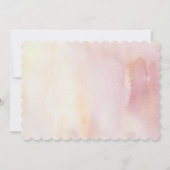 Perzik en Crème Floral Elegante Meisjes Doop Kaart (Achterkant)