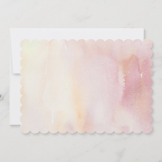 Perzik en Crème Floral Elegante Meisjes Doop Kaart (Achterkant)