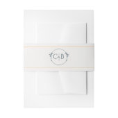 Perzik en Crème gestreepte Monogram Huwelijk Uitnodigingen Wikkel (Voorkant Voorbeeld)