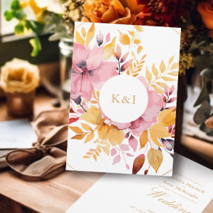 Perzik en Crème Romantische Waterverf Bloemenbruil Kaart