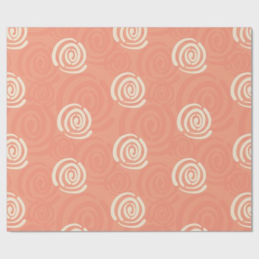 Perzik en Crème Wervelingen Wrapping Paper Cadeaupapier (Vlak)